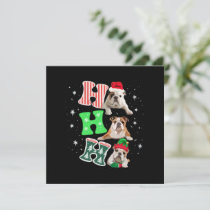 Convites Ho Ho Ho Bulldog Inglês Papai Noel Rena Natal 
