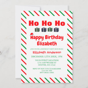 Convites Ho Ho Ho Natal Aniversário de Crianças