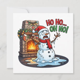 Convites Ho Ho Oh Não Boneco de Neve Derretendo Design Dive