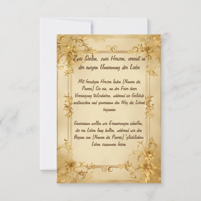 Convites Hochzeitseinladung Wedding Invitation Custom (Frente)