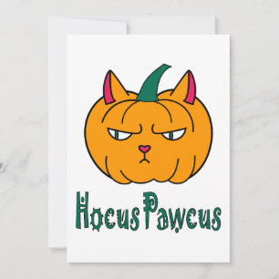 Convites Hocus pawcus Halloween abóbora gengibre magia