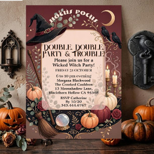 Convites Hocus Pocus Chapéu Caprichoso Arte Assombrada Brux