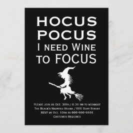 Convites HOCUS POCUS Eu preciso de vinho para FOCAR a Festa