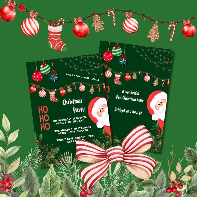 Convites HoHo papais noeis de natal festivos e garland (Criador carregado)