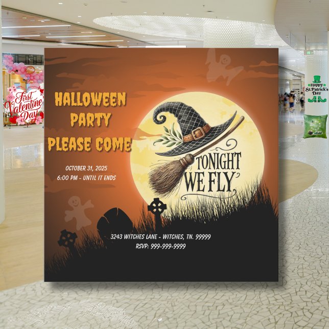 Convites Hoje à Noite Voamos Halloween  (Criador carregado)