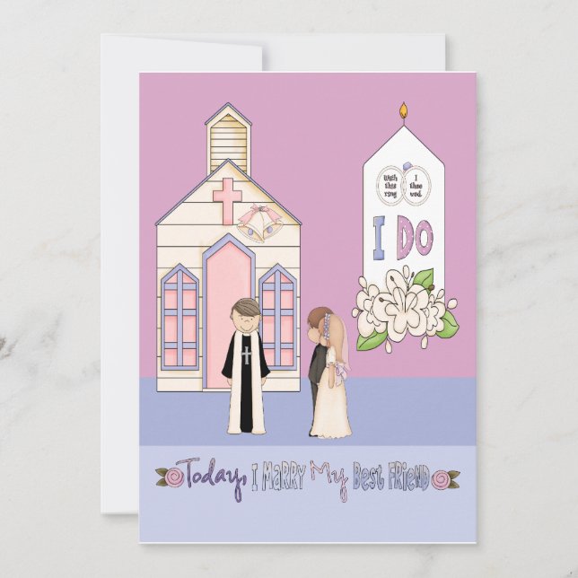 Convites Hoje Eu Caso com Meu Melhor Amigo (Frente)