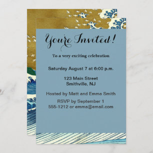 Convites Hokusai Big Wave Japão Art