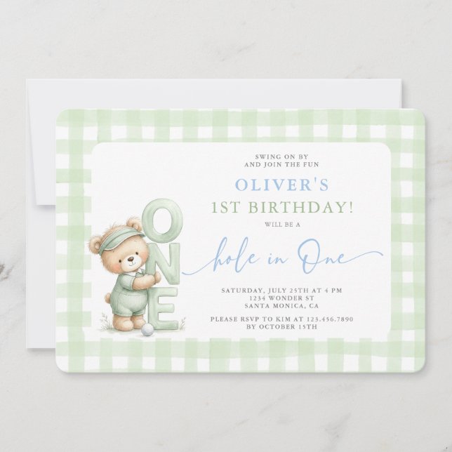 Convites Hole In One Birthday Invitation (Frente)
