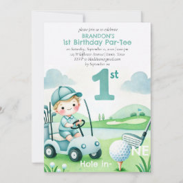 Convites Hole in One Golf Boy 1st Birthday Par-Tee