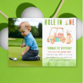 Convites Hole In One Golf First Birthday Party