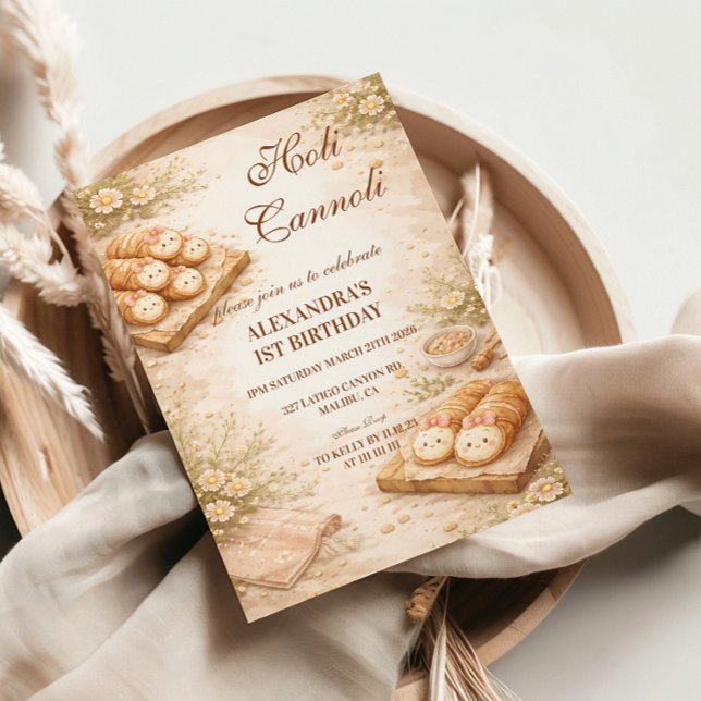 Convites Holi Cannoli Whimsical Bakery 1st Birthday (Criador carregado)