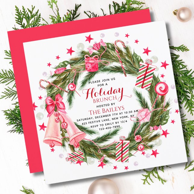 Convites Holiday Brunch Elegante Frota De Natal (Criador carregado)