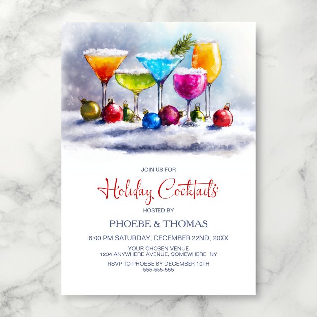 Convites Holiday Cocktail Party (Criador carregado)