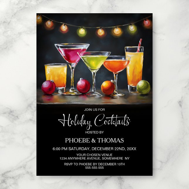 Convites Holiday Cocktail Party (Criador carregado)