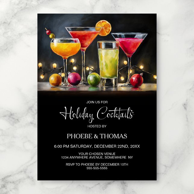 Convites Holiday Cocktail Party (Criador carregado)