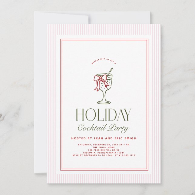 Convites Holiday Cocktail Party Invite (Frente)
