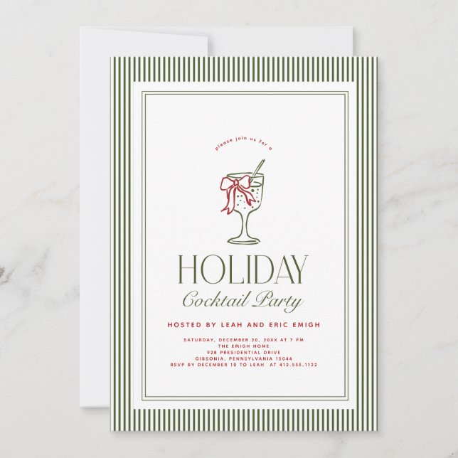 Convites Holiday Cocktail Party Invite (Frente)
