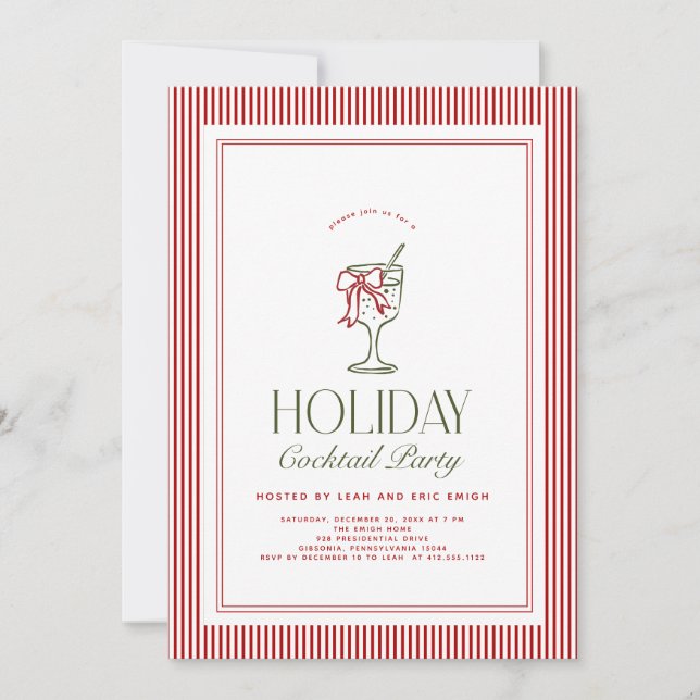 Convites Holiday Cocktail Party Invite (Frente)