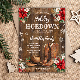 Convites Holiday Hoedown, Festa de Natal Ocidental, Cowboy