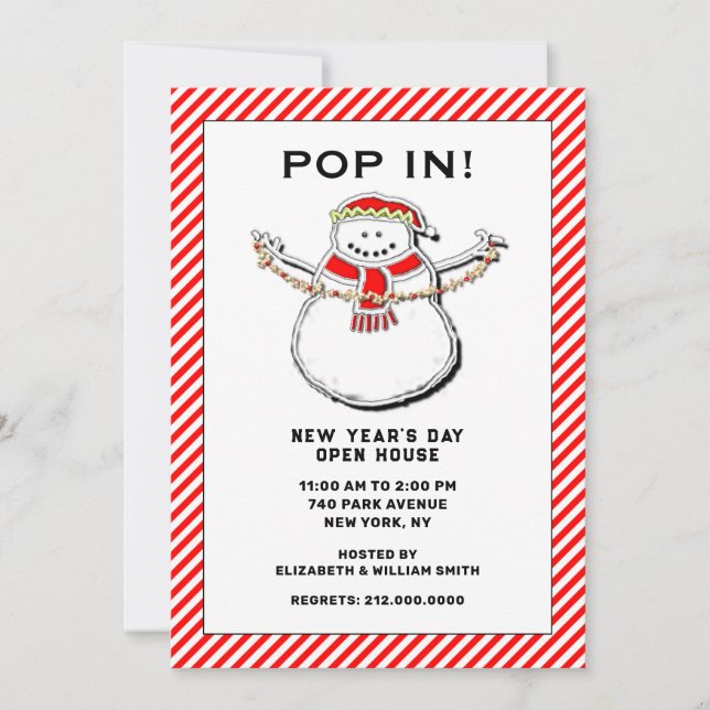 Convites Holiday Open House (Frente)