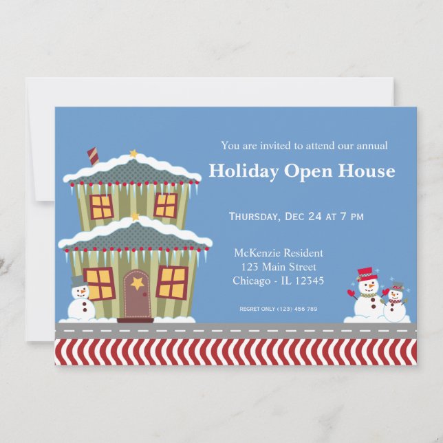 Convites Holiday Open House (Frente)