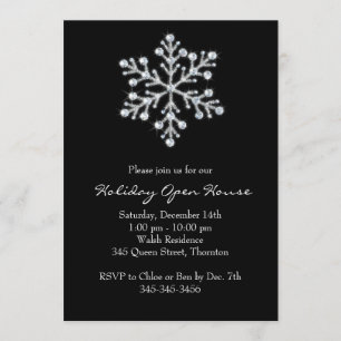 Convites Holiday Open House com Crystal Snowflake