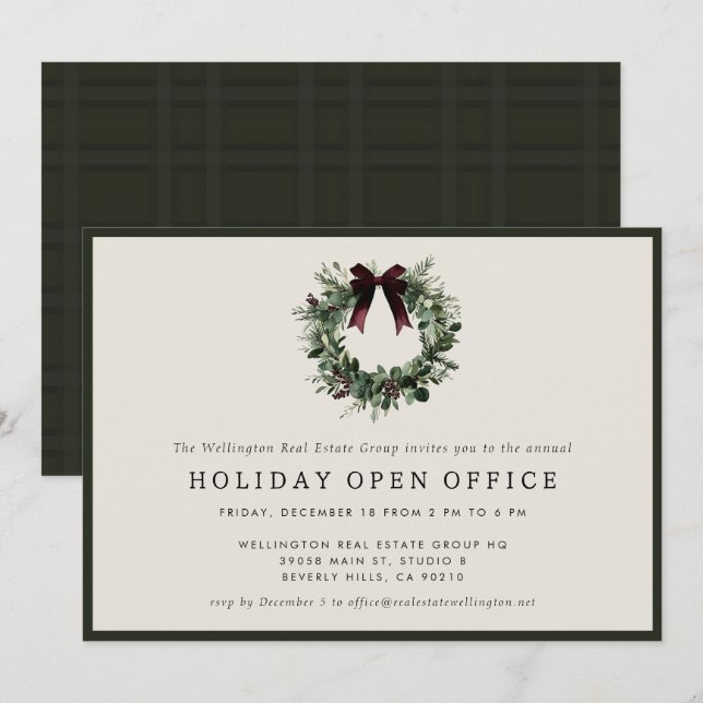 Convites Holiday Party Festive Corporate Business Christmas (Frente/Verso)