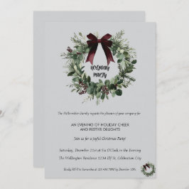 Convites Holiday Party Invitation Elegant Christmas Wreath