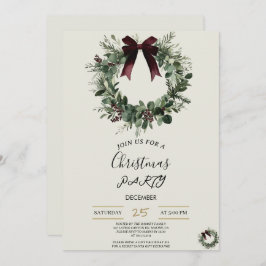 Convites Holiday Party Invitation Elegant Christmas Wreath