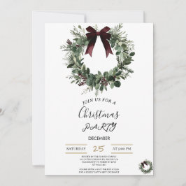 Convites Holiday Party Invitation Elegant Christmas Wreath