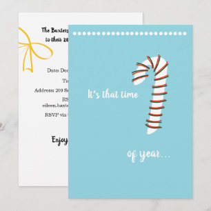Convites Holiday Season Artística Candy Cane