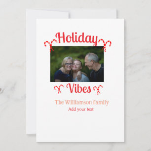 Convites Holiday Vibes, nome de foto da família vermelha ca