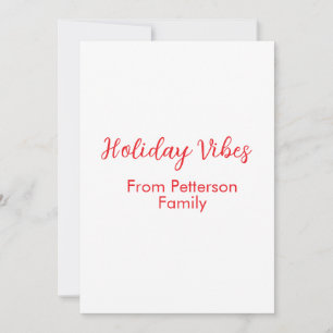 Convites Holiday Vibes vermelho Natal adicionar nome de fam