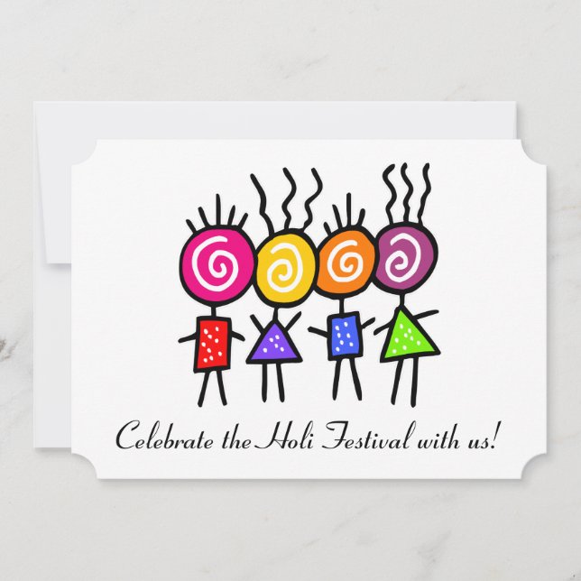 Convites holiES - HOLI MELHORES AMIGOS + suas ideias (Frente)