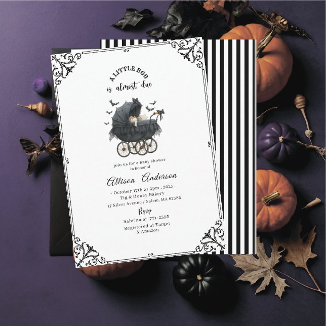 Convites Holloween Pumpkin Little Boo Chá de fraldas (Criador carregado)