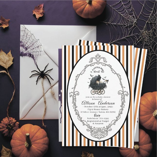 Convites Holloween Pumpkin Little Boo Chá de fraldas (Criador carregado)