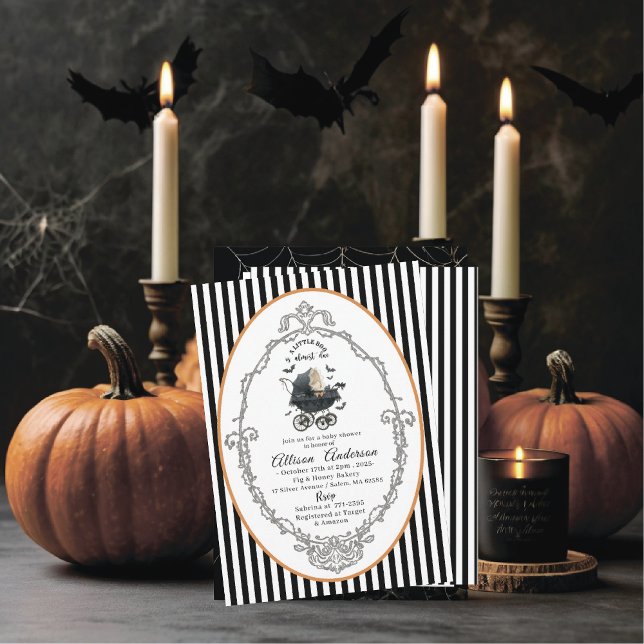 Convites Holloween Pumpkin Little Boo Chá de fraldas (Criador carregado)