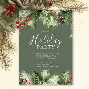 Convites Holly Berry Holiday Party