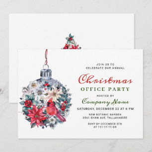 Convites Holly Berry Red Cardinal Festa de Natal