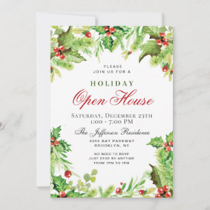 Convites Holly Berry Wreath Natal Feriado ABEN HOUSE