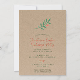 Convites Holly Christmas Cookie Exchange Partido Kraft