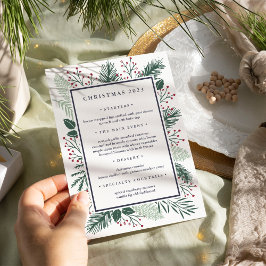 Convites Holly e Pine | Menu Janto de Natal Personalizado