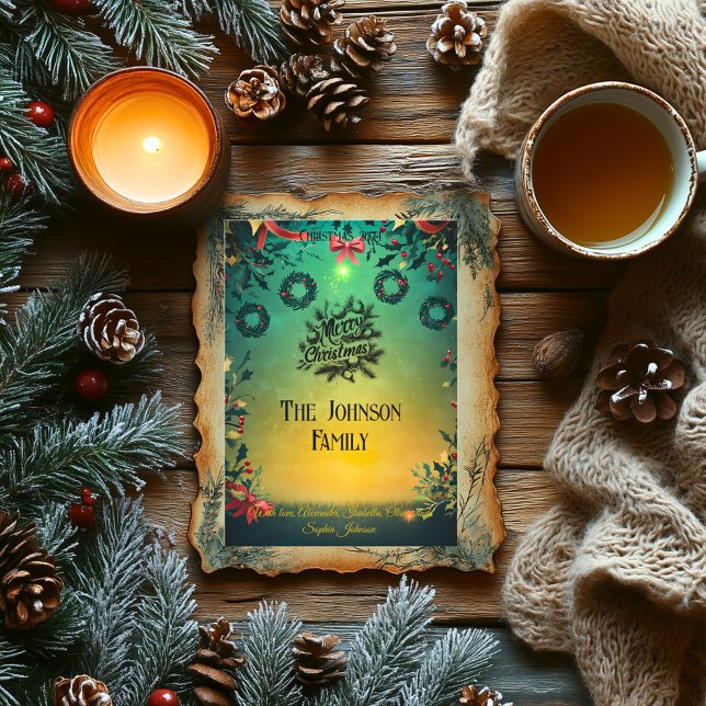 Convites Holly e WreDeath Natal com Mensagem Familiar (Criador carregado)