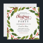 Convites Holly Flourish Red Green Party<br><div class="desc">Convites de festas de Natal mais bonito na Loja Little Bayleigh!</div>