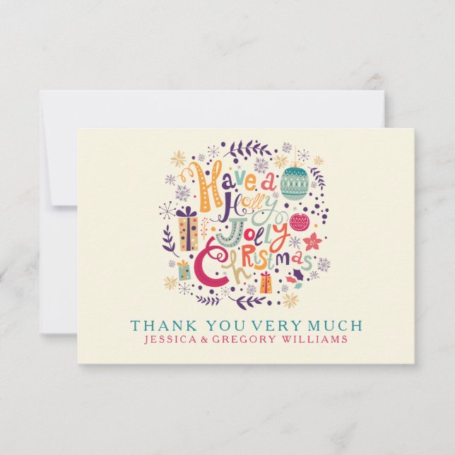 Convites Holly Jolly Christmas (Frente)