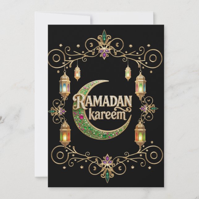 Convites Holly Ramadan black and gold (Frente)