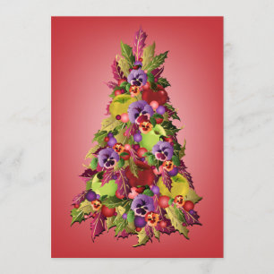 Convites Holly Tree com Maçãs e Panteras Pink Natal