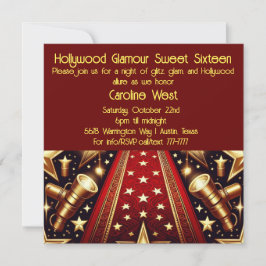 Convites Hollywood Glamor Sweet 16