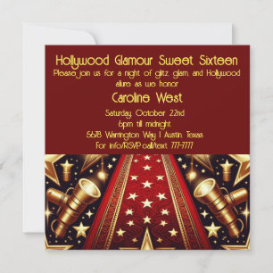 Convites Hollywood Glamor Sweet 16