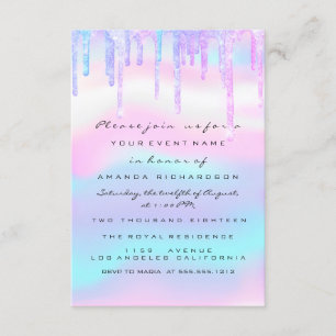 Convites Holograma Unicorn Sereia 16º 15